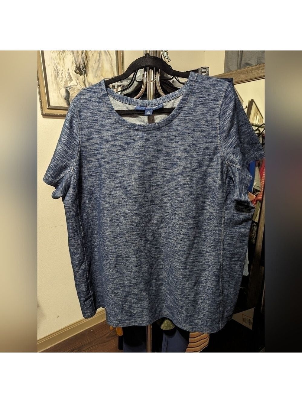 Denim 24/7 Short Sleeve Top 1X 22/24 EUC